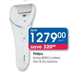 Clicks Philips Series 8000 Cordless Wet & Dry Epilator offer