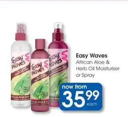 Clicks Easy Waves African Aloe & Herb Oil Moisturiser or Spray offer