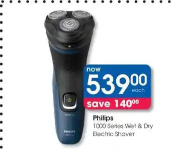 Clicks Philips 1000 Series Wet & Dry Electric Shaver offer
