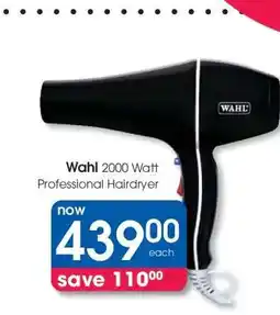 Clicks Wahl 2000 Watt Professional Hairdryer offer