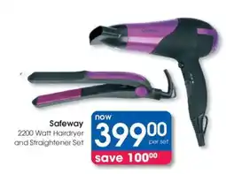 Clicks Safeway 2200 Watt Hairdryer and Straightener Set offer