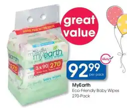 Clicks MyEarth Eco-Friendly Baby Wipes 270-Pack offer