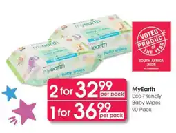 Clicks MyEarth Eco-Friendly Baby Wipes 90-Pack offer