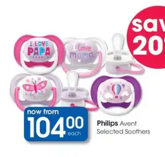 Clicks Philips Avent Selected Soothers offer