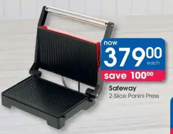 Clicks Safeway 2-Slice Panini Press offer