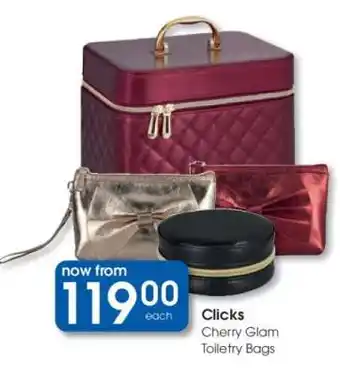 Clicks Clicks Cherry Glam Toiletry Bags offer