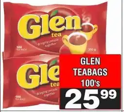 Advance Cash n Carry GLEN TEABAGS 100's offer
