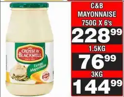 Advance Cash n Carry C&B Mayonnaise 750G X 6's offer