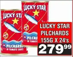 Advance Cash n Carry LUCKY STAR PILCHARDS 155G X 24's offer