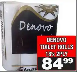 Advance Cash n Carry DENOVO TOILET ROLLS 18's 2PLY offer