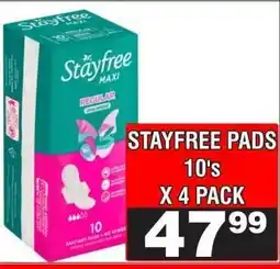 Advance Cash n Carry STAYFREE PADS 10's X 4 PACK offer
