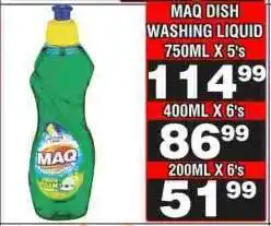 Advance Cash n Carry MAQ Dish Washing Liquid 750ML X 5's offer