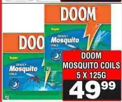 Advance Cash n Carry DOOM MOSQUITO COILS 5 X 125G offer