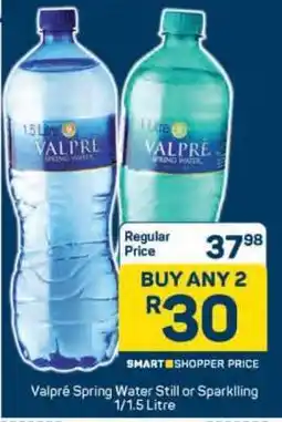 Pick n Pay Valpré Spring Water Still or Sparkling 1/1.5 Litre offer