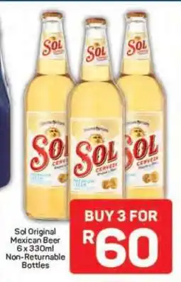 Pick n Pay Sol Original Mexican Beer 6 x 330ml Non-Returnable Bottles offer
