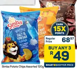 Pick n Pay Simba Potato Chips Assorted 120g offer