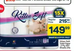 Pick n Pay Kitten Soft Toilet Paper 2 Ply 350 Sheets 24s offer