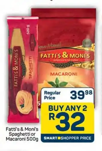 Pick n Pay Fatti's & Moni's Spaghetti or Macaroni 500g offer