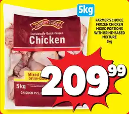 Usave Farmer's choice frozen chicken mixed portions with brine-based mixture offer