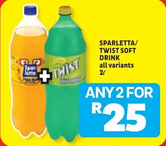 Usave Sparletta/ twist soft drink offer