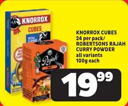 Usave Knorrox cubes/ robertsons rajah curry powder offer