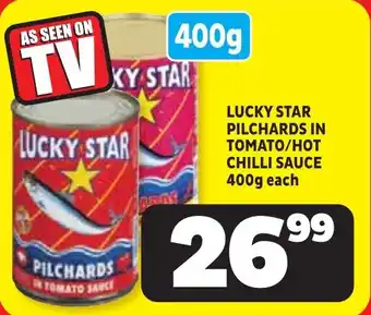 Usave Lucky star pilchards in tomato/ hot chilli sauce offer