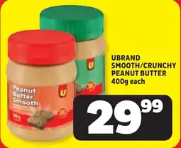 Usave Ubrand smooth/ crunchy peanut butter offer