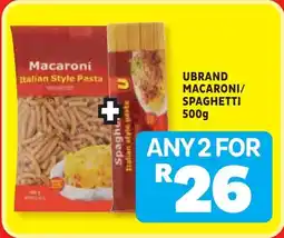 Usave Ubrand macaroni/ spaghetti offer