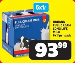 Usave Ubrand full cream long life milk offer