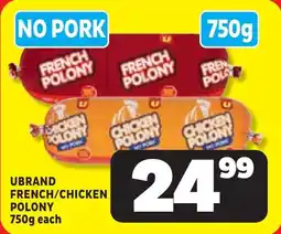 Usave Ubrand french/ chicken polony offer