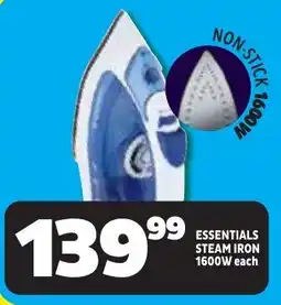 Usave Essentials steam iron 1600w offer