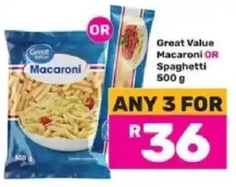 Game Great Value Macaroni or Spaghetti offer