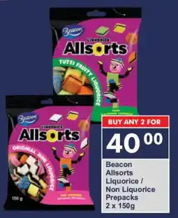 President Hyper Beacon Allsorts Liquorice/ Non Liquorice Prepacks offer