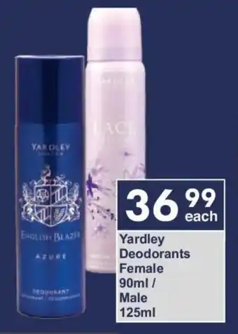 President Hyper Yardley Deodorants Female/ Male offer