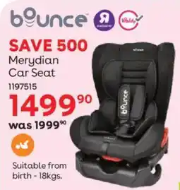 BabiersRUs Bounce Merydian Car Seat offer