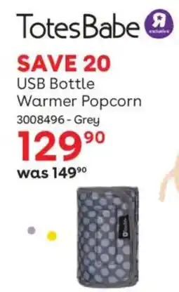 BabiersRUs Totes Babe USB Bottle Warmer Popcorn offer