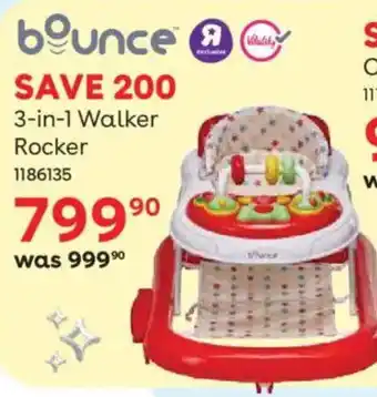 BabiesRUs Bounce 3-in-1 Walker Rocker offer
