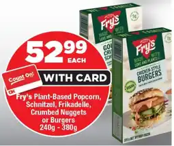 OK Foods Fry's Plant-Based Popcorn, Schnitzel, Frikadelle, Crumbed Nuggets or Burgers offer