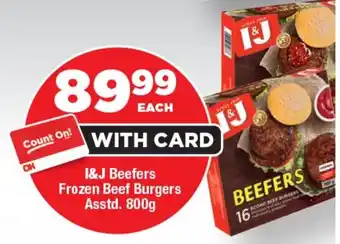 OK Foods I&J Beefers Frozen Beef Burgers offer