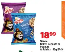 OK Foods Simba Salted Peanuts or Peanuts & Raisins offer