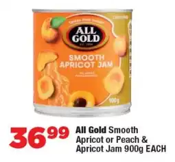 OK Foods All Gold Smooth Apricot or Peach & Apricot Jam offer