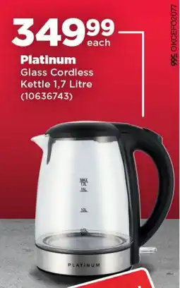 OK Foods Platinum Glass Cordless Kettle offer