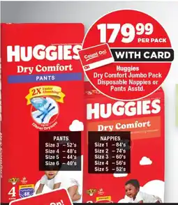 OK Foods Huggies Dry Comfort Jumbo Pack Disposable Nappies or Pants offer