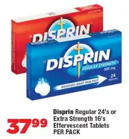 OK Foods Disprin Regular or Extra Strength Effervescent Tablets offer