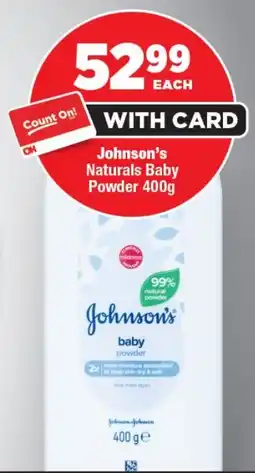 OK Foods Johnson's Naturals Baby Powder offer