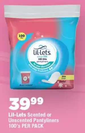 OK Foods Lil-Lets Scented or Unscented Pantyliners offer