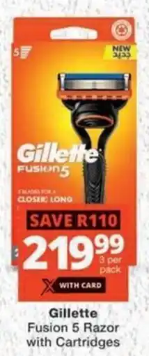 MediRite Gillette Fusion 5 Razor with Cartridges offer