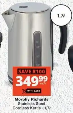 MediRite Morphy Richards Stainless Steel Cordless Kettle offer