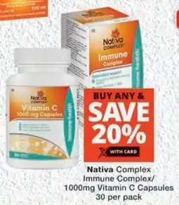 MediRite Nativa Complex Immune Complex/ 1000mg Vitamin C Capsules offer