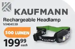 Mica Kaufmann Rechargeable Headlamp offer